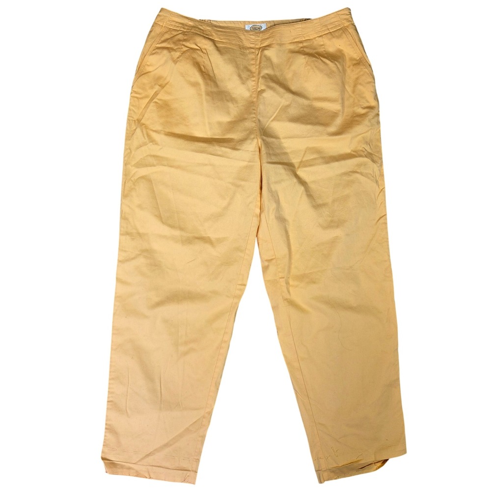 Talbots Woman 18W Apricot Orange Stretch Cotton Straight Leg High Rise Pants